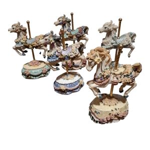 Heritage House Country Fair Melodies Horses Horse Musical Set of 5